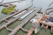 Aerial From Oranje Sluices In Amsterdam The Netherlands