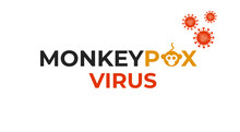 Monkeypox Banner On White Background With Red Virus Icon. Monkey Pox Background. Vector Illustration