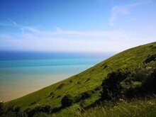 Green Hill And Sky By The Sea, Eastbourne UK England 
