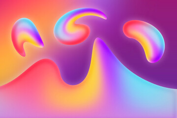 Canvas Print - Abstract Swirly Neon Background