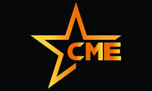 CME Golden Luxury Star Icon Three Letter Logo Design Vector Template. Royal Logo | Luxury Logo | Jewelry Logo | Premium Logo | Iconic Logo | Victoria Logo |