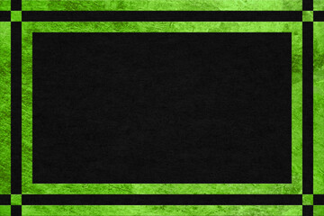 Wall Mural - mint green stone textured, modern geometric frame. black paper texture.