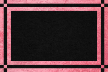 Wall Mural - pink stone textured, modern geometric frame. black paper texture.