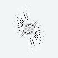 Poster - Circle halftone spiral background. dots abstract concentric circle. spiral, swirl, twirl element. Circular and radial dots helix. Segmented circle with rotation.