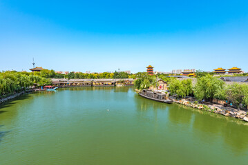 Wall Mural - Kaifeng Millennium City Park, a Large-scale Historical Cultural Theme Park in Chinese Famous Ancient City of Kaifeng, Henan Province, China.