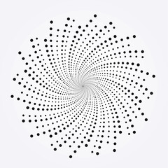 Poster - Circle halftone spiral backdrop. Dotted abstract concentric circle. spiral, swirl, twirl element. Circular and radial dots helix. Design element for multipurpose use.