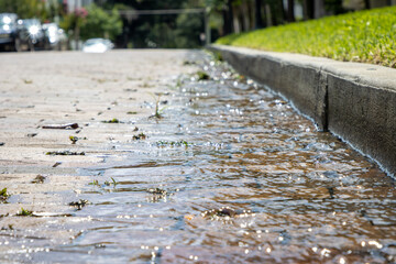 storm runoff after heavy rain