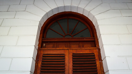 wooden window in an old house