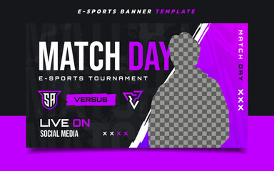 Match Day E-sports Gaming Banner Template for Social Media