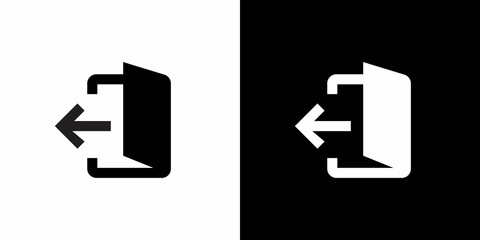 Poster - Exit, sign out, resign symbol icon vector in monochrome style