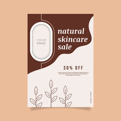 Wall Mural - Flat design cosmetic sales flyer. - Vector.