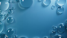 Blue Liquid Drops Background.