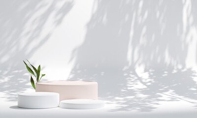 Wall Mural - podium for product presentation. Natural beauty pedestal, relaxation and health, 3d illustration.