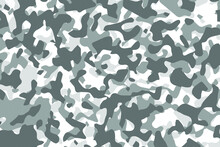 Texture Military Camouflage Repeats Seamless Army Green Hunting. Camouflage Pattern Background. Classic Clothing Style Masking Camo Repeat Print. Four Colors Forest Texture. Vector Illustration.