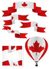 Wall Mural - Set of Canada flag on different media