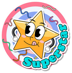 Sticker - A super star icon comic style