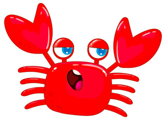 Wall Mural - Red crab in cartoon design