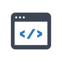 Web code icon vector graphic illustration