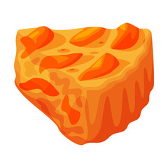 Sticker - Cut Piece of Baked Pie with Sweet Apricot Filling and Shortcrust Pastry Vector Illustration