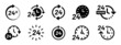 © Icons-Studio - 24-hour time icon vector set. Twenty-four hours clock symbol collection. 24h open all day service concept.