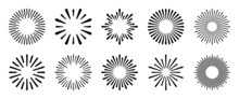 Sunburst Icon In Liner Style. Burst Symbol Vector Collection.