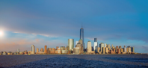 Fototapete - Manhattan city skyline cityscape of New York from New Jersey