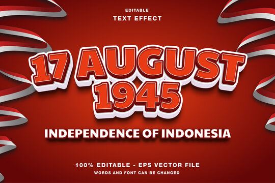 17 August 1945 Indonesia Independence style 3d editable text effect