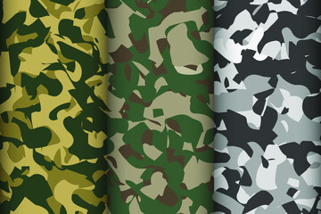 Poster - vector pattern set. Camouflage background.