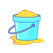 Sand bucket beach toys vector illustration