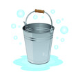 Water bucket vector illustration isolated