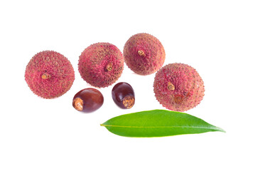 Wall Mural -  lychees isolated on white background