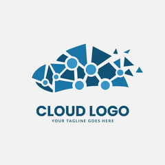 Poster - Database cloud logo vector template