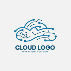 Poster - Database cloud logo vector template