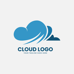 Poster - Database cloud logo vector template