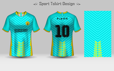 Canvas Print - Football Jersey Geometric Pattern Mockup Template Sport T-shirt Design