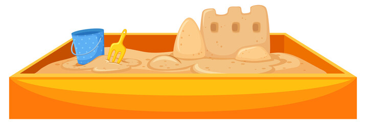 Wall Mural - Children sand pit  on white background