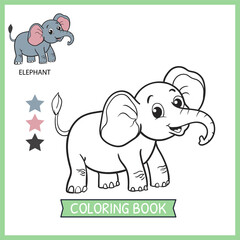 Wall Mural - coloring pages or books for kids. cute elephant illustration