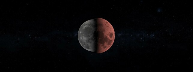 Wall Mural - full strawberry moon 3d illustration