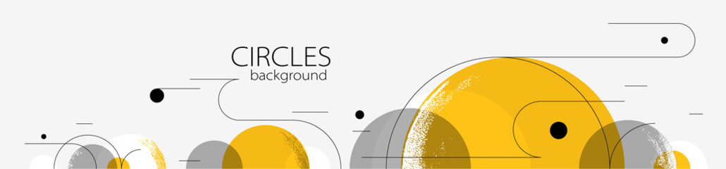 Abstract circles and lines vector background, geometric composition drawing technology plan, loop circular digital scheme.