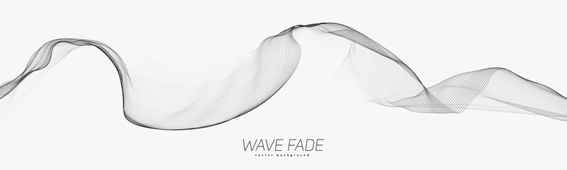 Aufkleber - Abstract background with faded line waves. Warped waveform.