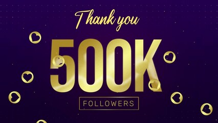 Wall Mural - Thanking five hundred thousand followers on social media animation. 500k followers celebrating concept backdrop