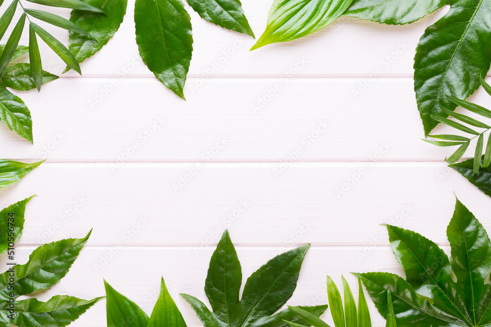 Beauty and fashion concept with spa set on pastel rustic wooden background.