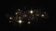 © FlammaChe - Golden confetti and glitter texture on black background. Sparkling space magical dust particles. Christmas concept.