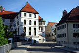 Fototapeta Uliczki - Traditional Bavarian-style buildings in Bavaria of Germany.