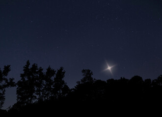 Wall Mural - Shining star over a North Carolina treeline