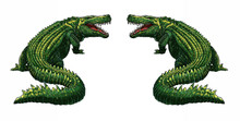 Prehistoric Extinct Alligator - Deinosuchus. Terrible Crocodile. Drawing With Extinct Predators Reptiles.	