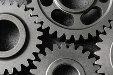 Cogwheel Gears Mechanism. Industrial Machinery.