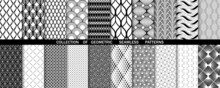Geometric Set Of Seamless Black And White Patterns. Simpless Vector Graphics