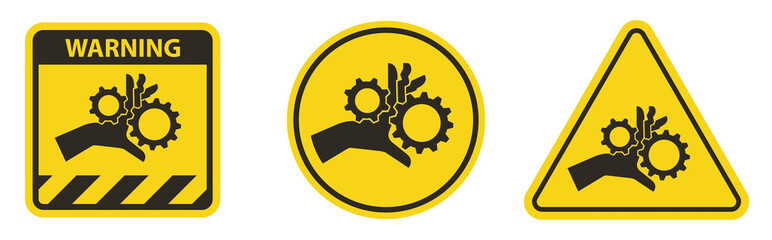 Wall Mural - Hand Entanglement Rotating Gears Symbol Sign Isolate On White Background,Vector Illustration EPS.10