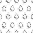 Outline rain drop in vector seamless pattern. Flat icon of water raindrop or oil isolated on white background. Natural aqua illustration shape weather liquid sign EPS 10 element